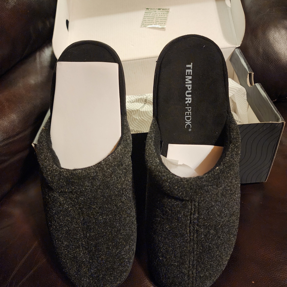 Men's Tempur-Pedic Black Slippers